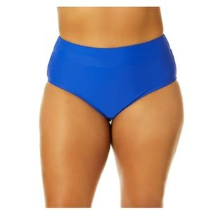 NWT- Blue Highwaist Solid Bikini Swim Bottom